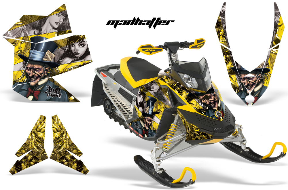 Skidoo REV XP Graphics Kit YELLOW Madhatter